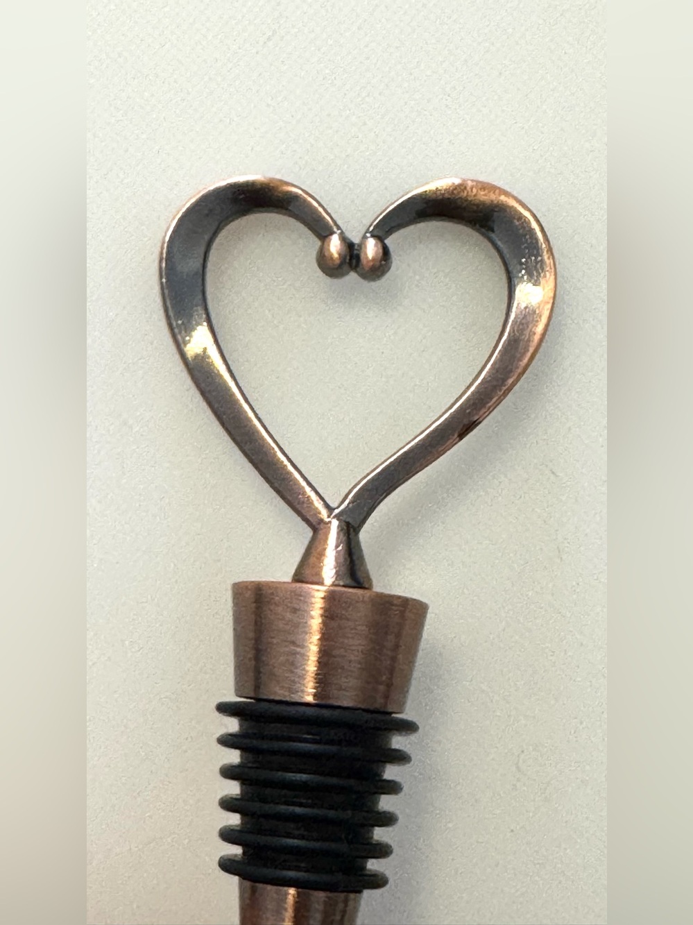 Heart-Shaped Bronze Wine Stoppers - Set of 4 - Picture 4 of 4